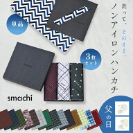 【 3,000円以上で1点が5%OFFクーポン！ 6/14まで 】 ハンカチ ノンアイロン ノーアイロン smachi 単品 3…