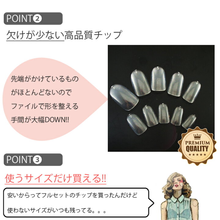 楽天市場 速達メール便対応 カジュアルラウンド サイズ別50枚クリア 高品質ネイルチップ オーダーチップ 練習用チップ サロン用チップ 展示用ネイルチップ 欠けが少ないクリアチップ サイズ選べる ネイルチップ 選べるサイズ サイズ別チップ 成人式ネイル Cocoro