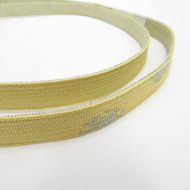 帯締め 平組 絹100% サンライト×ゴールド系 Mサイズ 金属糸使用 帯〆 正絹 フォーマル 和装小物 レディース 女性 雪輪 長さ162cm