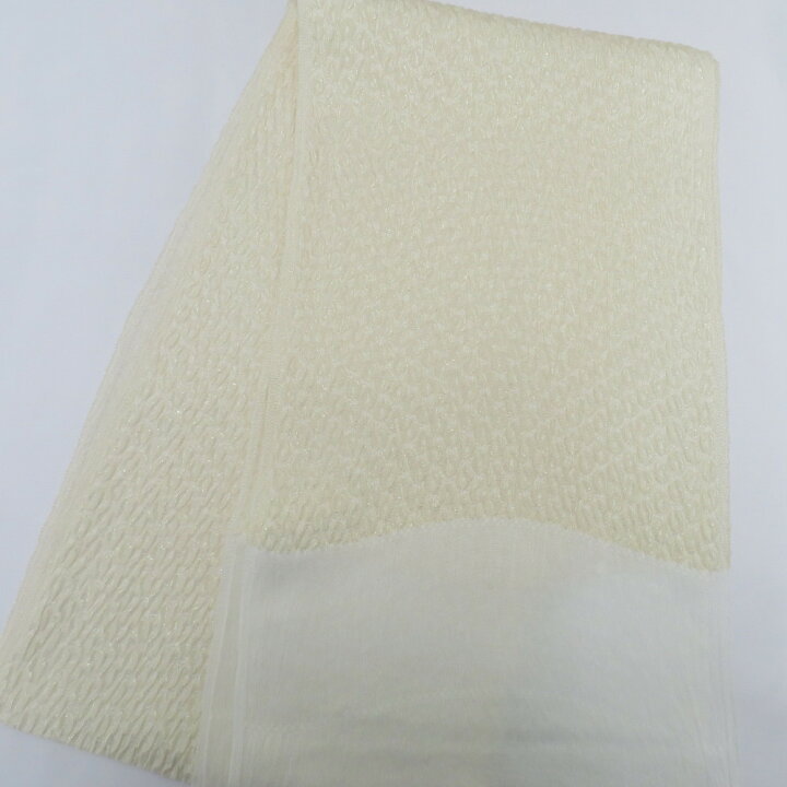 楽天市場】帯揚げ 正絹 オフホワイト ゴールド ラメ入り 金糸 膨れ織 