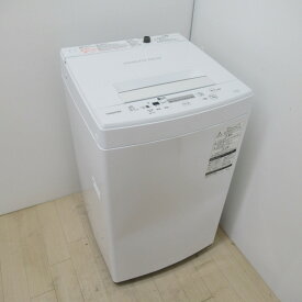 TOSHIBA (東芝) 全自動洗濯機 4.5kg AW-45M7 2019年製 ピュアホワイト 簡易乾燥機能付 一人暮らし 洗浄・除菌済み