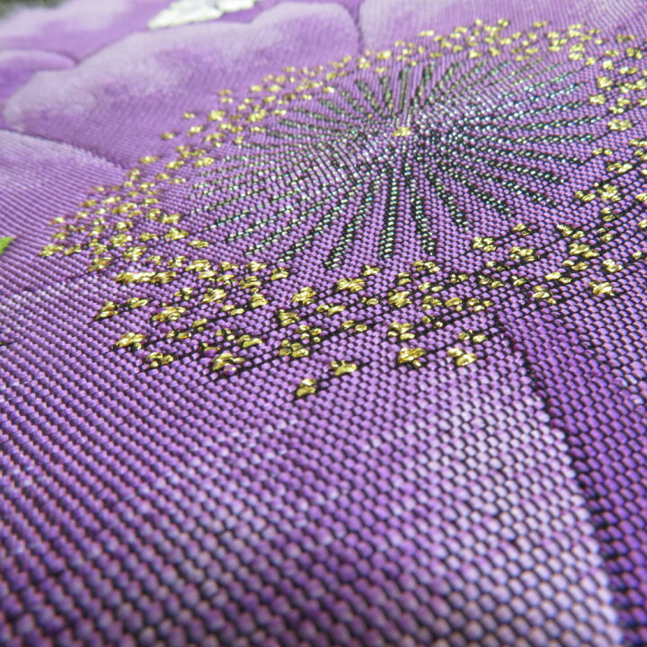 楽天市場】袋帯 振袖用 桜紋様 黒色x紫色 金糸銀糸 ラメ糸 六通柄  