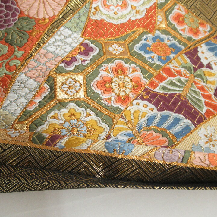 楽天市場】袋帯 振袖用 正絹 熨斗紋様 ゴールドx多色 金糸 六通柄  