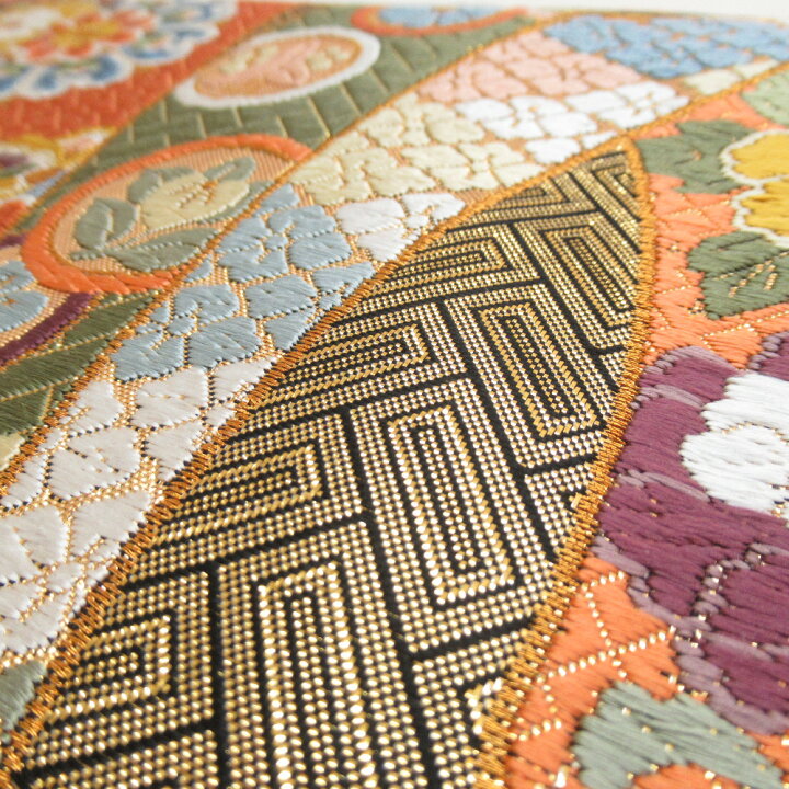 楽天市場】袋帯 振袖用 正絹 熨斗紋様 ゴールドx多色 金糸 六通柄  