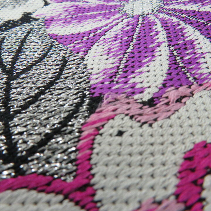 楽天市場】袋帯 振袖用 正絹 波に花々模様 黒x白x紫xターコイズ  