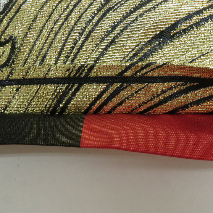 楽天市場】袋帯 振袖用 絹 波に桜紋様 ゴールドxブラックxホワイト  