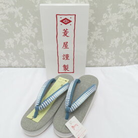 Calen Blosso (カレンブロッソ) 草履 菱屋 カレンブロッソ Calen Blosso × 優華壇 コラボ カフェぞうり Mサイズ 22.5～23.5cm適応 グレー×水色 カジュアル 履物 日本製 新品
