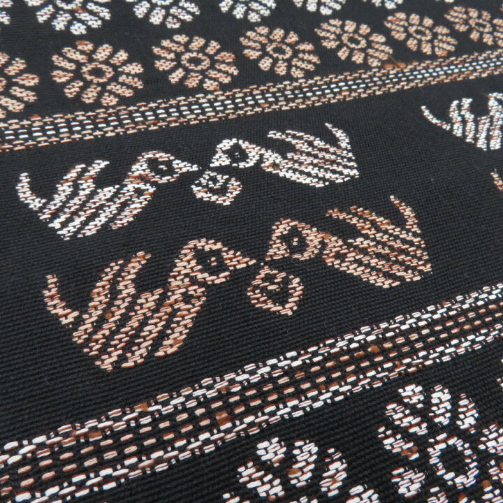 楽天市場】反物 米沢紬 八寸名古屋帯 「雅楽」スワセンイ 黒色 菊に向  