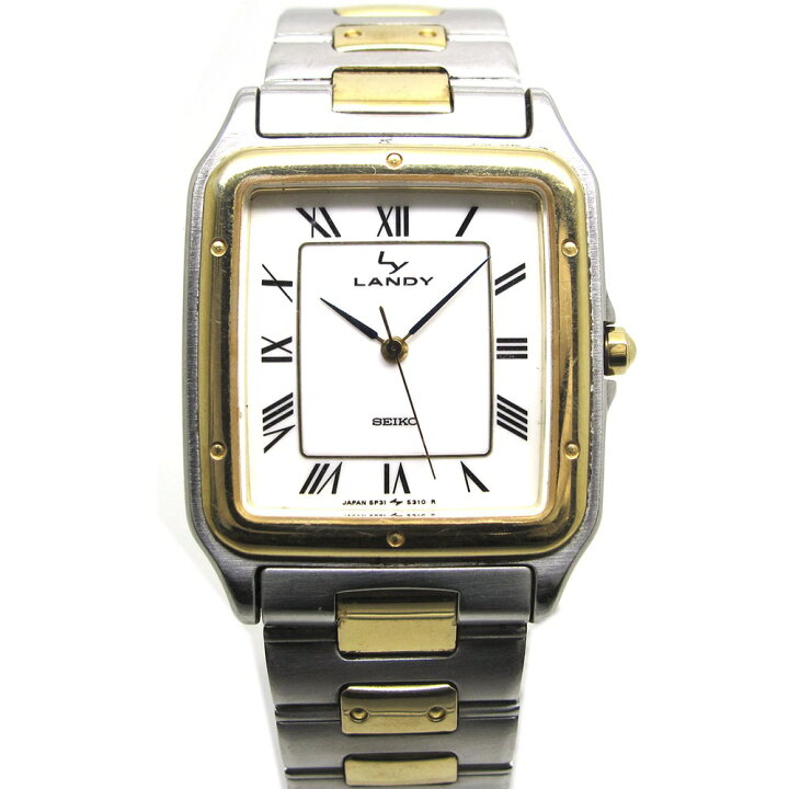 新品電池】SEIKO LANDY 5P31-5200 スクエア ローマン 楽天市場】SEIKO 