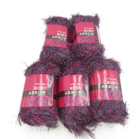 SKIYARN (スキーヤーン) 毛糸 RUBY ARROW ルビーアロー 5玉 506番色 1玉100g玉巻 約54m 元廣 ポリエステル100% 紫色 未使用品