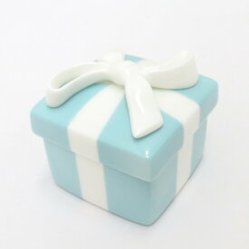 TIFFANY&Co. (ティファニー) インテリア ブルーボックス 小物入れ アクセサリーケース 陶器 プレゼントボックス リボン ティファニーブルー
