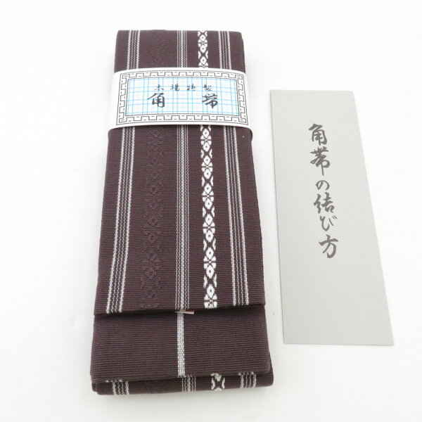 角帯 綿100％ 綿角帯 日本製 献上柄 こげ茶×白色 紳士 男性用 定番 浴衣帯 メンズ 男帯 着物 和装  長さ400cm 新品