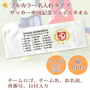 卒団記念品 サッカー 卒団 記念品 卒部記念品 【10枚以上購入で1枚3980円】 フルカラー名入れタイプ(背景は白) サッカーデザイン チームロゴ入り 名前 背番号 日付 団体名 今治製プチフェイス