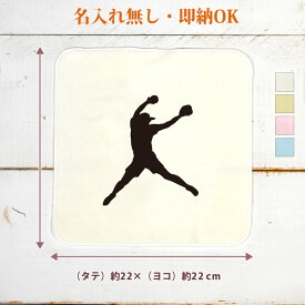 【即納 名入れ無し】 卒団 記念品 誕生日 プレゼント タオルハンカチ ハンドタオル スポーツシルエット ソフトボールA ピッチャー 投手 趣味 部活 ソフトボール部 卒部 卒業 男子 女子 おもしろ 面白 ハンカチタオル ミニタオル メンズ レディース 男性 女性 ブランド