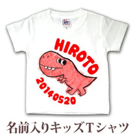 Tシャツ 誕生日 プレゼント 出産祝い 名入れ 名前入り キッズ ベビー 半袖 動物 恐竜 ティラノサウルス 男の子 服 誕生日プレゼント 百日祝い お七夜 春夏 ブランド ココロコ