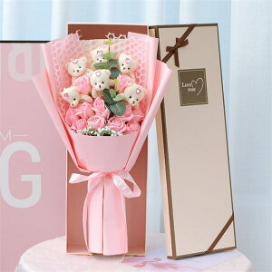 4色展開 くまボックス シャボンフラワー 花束 ギフト ソープフラワー ギフト フラワーソープ 誕生日プレゼント バラ 枯れない花 おしゃれ 石鹸素材 女性 女友達 キッズ 子供 フラワー