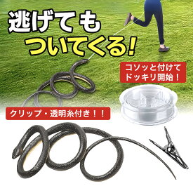 【逃げても追ってくる！】 へび 蛇 糸とクリップ付き リアル へびのおもちゃ いたずらグッズ ドッキリグッズ ジョークグッズ おもしろグッズ おもしろ雑貨 面白いグッズ 鳥よけ ツバメよけ 鳩よけ