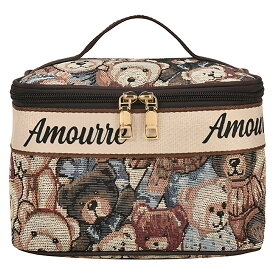 【オープン記念今だけ1680円！】 バニティポーチ ベアー 化粧ポーチ メイクポーチ 大容量 大きめ 防水 軽量 メイクボックス バニティ バッグ コスメポーチ バニティケース 可愛い かわいい 持ち運び コスメポーチ 韓国 メイク道具入れ 収納 化粧ボックス 化粧ケース