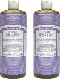 【2本】 Dr.Bronner’s ドクターブロナー マジックソープ ラベンダー LA 739ml 石鹸 ボディソープ クレンジング 洗顔 ボディ 濃厚 天然 洗浄濃厚 天然 洗浄 天然由来 成分100％ オーガニック 泡立ち 敏感肌 ボディウォッシュ 赤ちゃん 子供 幼児 バス用品