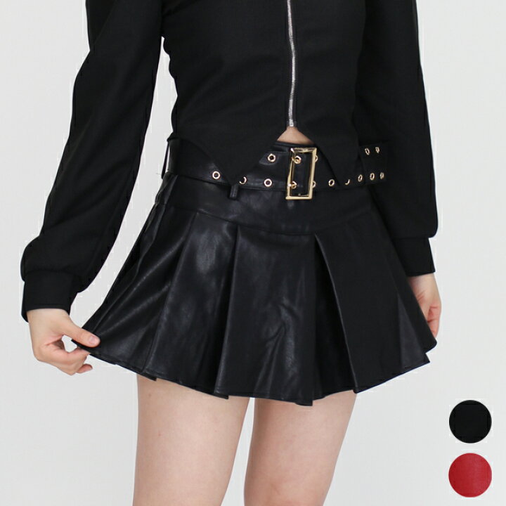 楽天市場 インナーパンツ付き ベルト付き スカート 皮 Pu レザー ダンス衣装 K Pop 衣装 ヒップホップ 韓国 Cxsn 01 Twice ミニ プリーツ 黒 赤 合皮 フェイクレザー スカート セクシー かっこいい K Pop 韓国レディース レディース ガールズ ダンス ダンスウェア 韓国