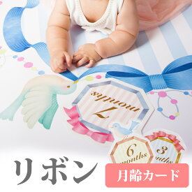 【14日まで!80円OFFクーポン配布中】 月齢カード マンスリーカード【リボン】 1000円ポッキリ ポイント消化 送料無料 月齢フォト 月齢ステッカー 寝相アート お昼寝アート ベビー月齢カード ステッカー 赤ちゃん ベビーフォトグッズ 出産祝い