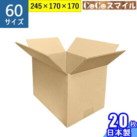 【当日発送】ダンボール 段ボール 60サイズ 20枚 セット (245x170x170)　■箱 通販用 梱包箱 深底タイプ