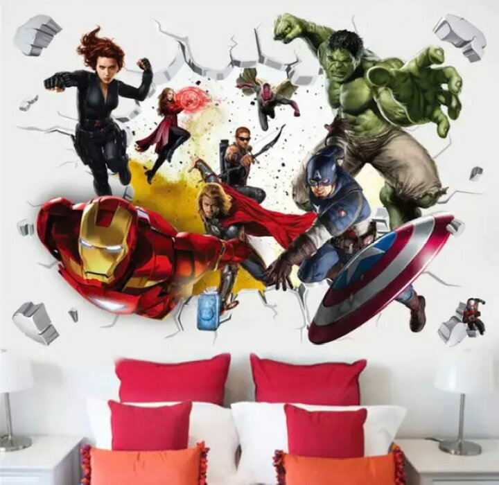 楽天市場 マーベル アベンジャーズ ウォールステッカー 壁シール アメコミ 壁紙 Cocosmile