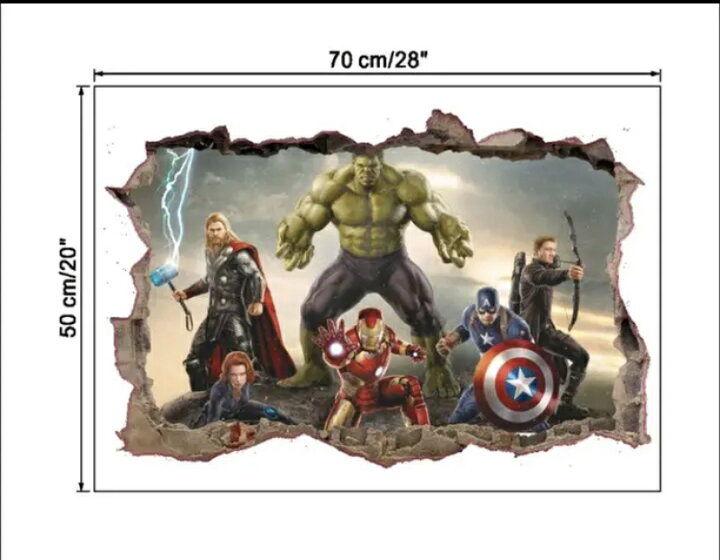マーベル アベンジャーズ ハルク ウォールステッカー 壁シール 壁紙 アメコミ