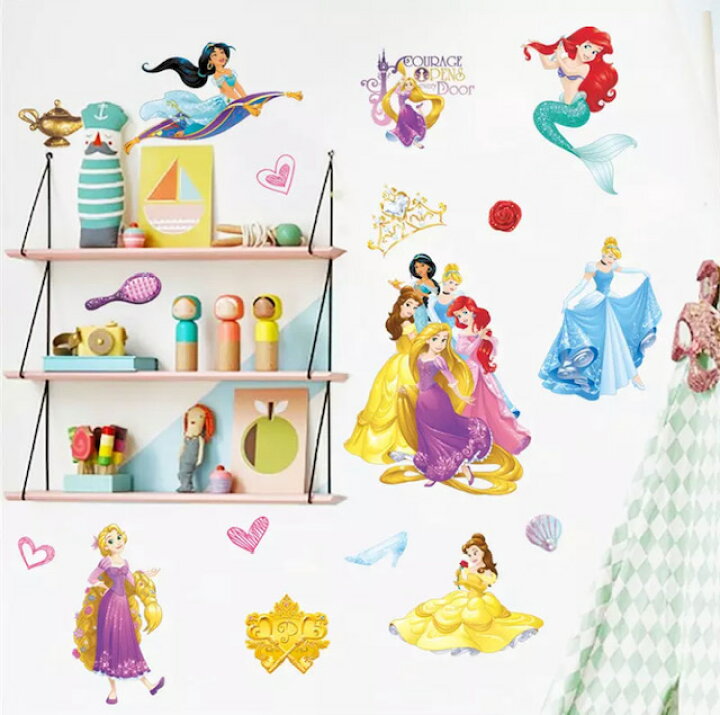 楽天市場 プリンセス ウォールステッカー ４枚セット 壁シール 壁紙 子供 子供部屋 キッズ Cocosmile