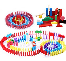 OKSANO ドミノ倒し 積み木 天然木製 知育玩具 カラフル12カラー 子供 プレゼント 大人も子供も楽しめる おもちゃ