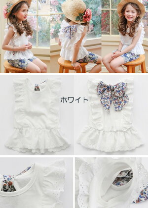 【ティルダTシャツ】【楽天ランキング1位】レースとフリルカラーのカットソーで夏のオシャレ準備完了♪◎90cm・100cm・110cm・120cm・130cm・卒業式・入学式・韓国子供服・cocostyle・rk