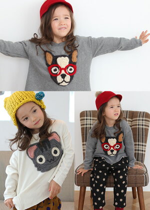 これ一枚で可愛くコーデ★可愛いアップリケに胸キュン♪長袖トレーナー・Tシャツ◎90cm・100cm・110cm・120cm・130cm・韓国子供服