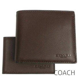 コーチ COACH 財布 メンズ 二つ折り財布 定期入れ パスケース IDケース カードケース 取り外し可能パスケース付き レザー 【送料無料】 ブランド コーチ正規品販売店 直営アウトレット店より直輸入 【あす楽】