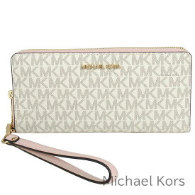 父の日無料ラッピング！ マイケル マイケルコース MICHAEL Michael Kors 財布 レディース 長財布 MK柄 シグネチャー ストラップ付き ラウンドファスナー 【送料無料】 ブランド マイケルコース正規品販売店 直営アウトレット店より直輸入 【あす楽】