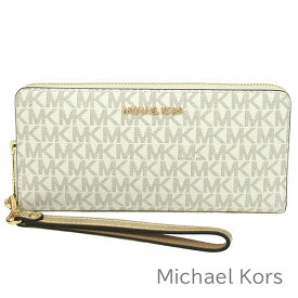 父の日無料ラッピング！ マイケル マイケルコース MICHAEL Michael Kors 財布 メンズ レディース 長財布 MK柄 シグネチャー ストラップ付き ラウンドファスナー 【送料無料】 ブランド マイケルコース正規品販売店 直営アウトレット店より直輸入 【あす楽】