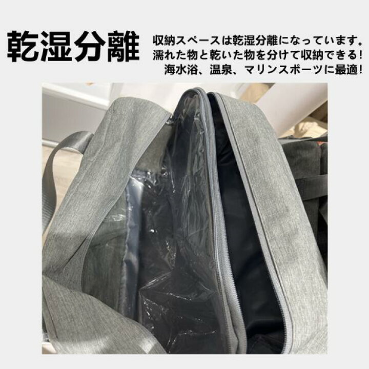 Wslcn ジムバッグ ボストンバッグ レディース メンズ スポーツバッグ 乾湿分離 シューズ収納 軽 旅行 1泊 水泳 温泉 ネイビー 最大78 オフ