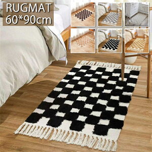 綿麻マット 北欧 玄関マット キッチンマット カーペット 60*90cm リビング フロアマット 汚れ防止 店舗 洗濯可能 丸洗い 敷物 北欧 廊下マット モロッコ風 春夏秋冬用 屋内 絨毯 シンプル 事務