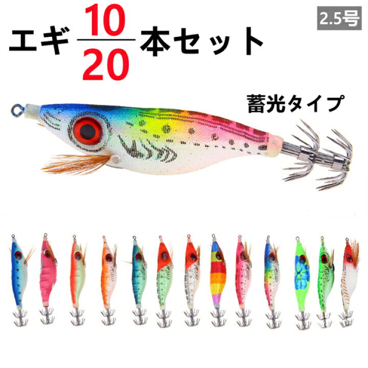 楽天市場】エギング 10点セット 20本セット 2.5号 ルアー エギ 餌木  