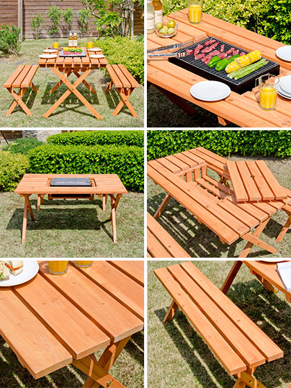 楽天市場】ガーデンテーブル ベンチ テーブル&ベンチセット 木製 3点