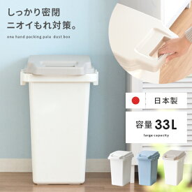 【最大400円OFFクーポン配布中】 ゴミ箱 ごみ箱 おしゃれ ふた付き 分別 密閉 33リットル 33L 30L 30リットル ダストボックス キッチン 台所 リビング 大容量 シンプル フタ付き におい漏れ対策 ロック式 パッキン付 蓋付き ワンハンドパッキンペール　33JS