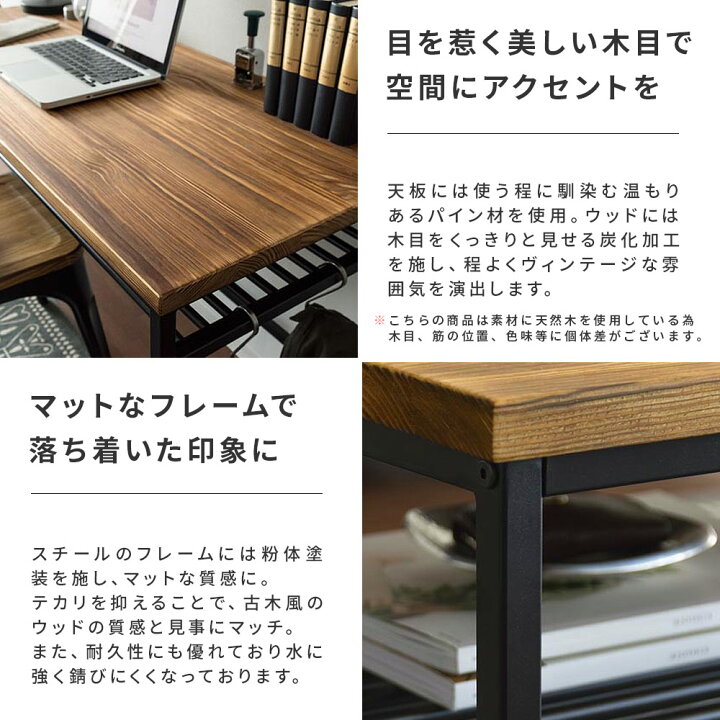 楽天市場】パソコンデスク 120cm デスク 机 木製 PCデスク ワーク 