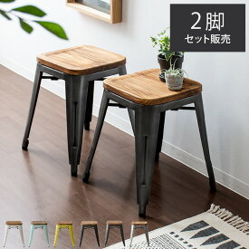 【5％OFFクーポン配布中】 スツール おしゃれ 木製 イス 椅子 チェア チェアー 北欧 玄関 ダイニング 居間 寝室 ミッドセンチュリー 西海岸 インテリア メタル スチール アイアン風 ヴィンテージ 完成品 男前インテリア ヴィンテージデザインスツール Lewis ルイス