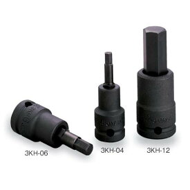 TONE（トネ） ヘキサゴンソケット（強力タイプ） 3KH-04 ●差込角9.5mm（3/8inch） ●二面幅4mm ●ヘキサゴン ●二面幅4mm