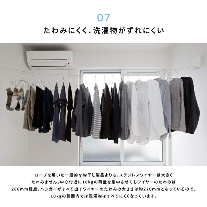 楽天市場】あす楽 室内物干しワイヤー pid4m 森田アルミ morita PID 4M 