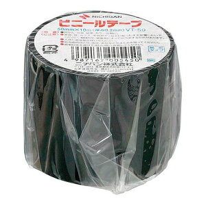 ニチバン ビニールテープ 幅50mm×長10m 1巻 黒 幅50mm×長10m VT-506 事務用品 文房具 筆記具 ファイル 机上整理 オフィス VT-506 4649