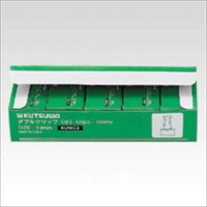 クツワ ダブルクリップ 紙箱入 100個 小 クリップ幅:19mm 綴じ枚数:約60枚 KUWC3 事務用品 文房具 筆記具 ファイル 机上整理 梱包 とじる クリップ幅19mm 綴じ枚数約60枚 KUWC3 60597