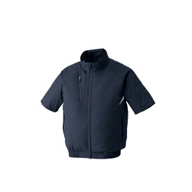 アタックベース 空調風神服裏チタン半袖ブルゾン ネイビーL 100 半袖 クール 猛暑 現場作業 服 熱中症 暑さ 対策 100