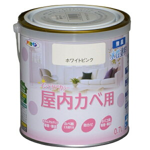 アサヒペン NEW水性インテリアカラー屋内カベ用 0.7L ホワイトピンク 4970925464996