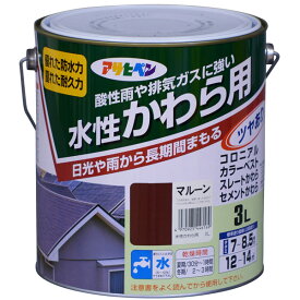 アサヒペン:水性 かわら用 3L マルーン 4970925446169 塗料 ペンキ かわら