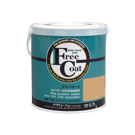 アトムハウスペイント フリーコート 0.7L ラタン YELLOW UNDER TONE 半つや 多用途 かべ紙 リノベーション